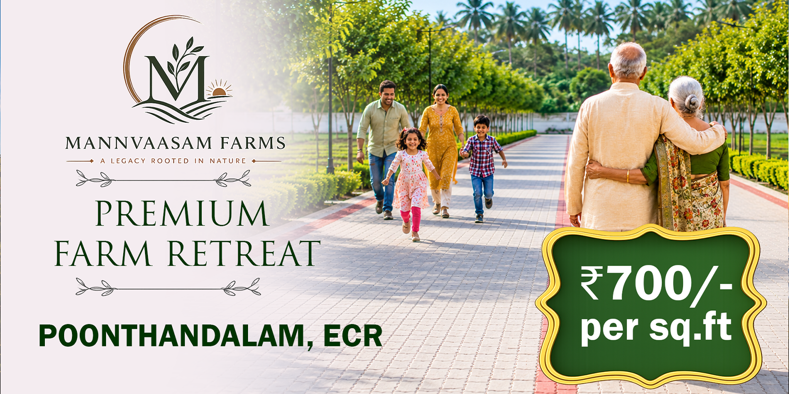 Mannvaasam Farms eco-luxury managed farmland plots, ECR Chennai